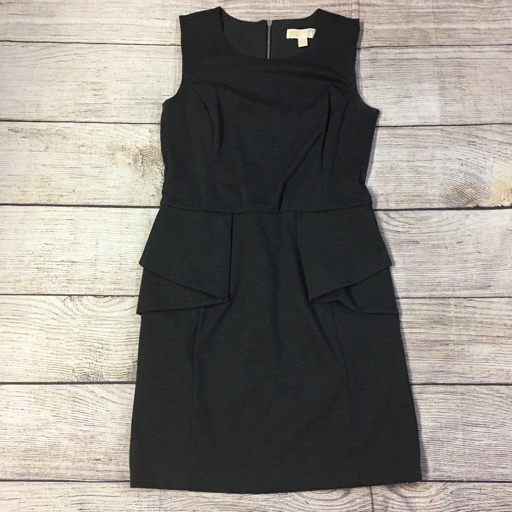 ❤️ MICHAEL Michael Kors Gray Peplum Dress Size 10